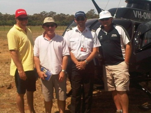 Caulfield Trainers Clinton McDonald, Mick Price & Peter Moody make a flying visit to Burnewang North